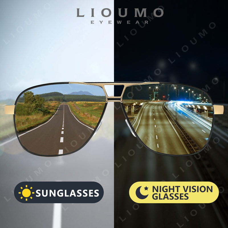Sunglasses Aviator Polarized - Солнцезащитные очки LIOUMO для мужчин, поляризационные,