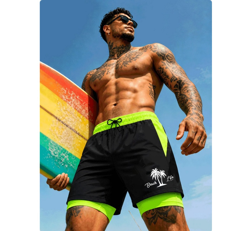 Trunks Board Surf - Мужские плавки с принтом пальм, быстросохнущие