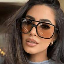 Sunglasses Aviator Polarized - Черные квадратные солнцезащитные очки в стиле