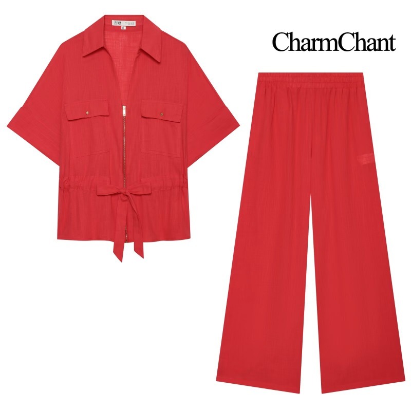 CHARMCHANT Женский костюм из л – обзор и цена Short Linen Drawstring