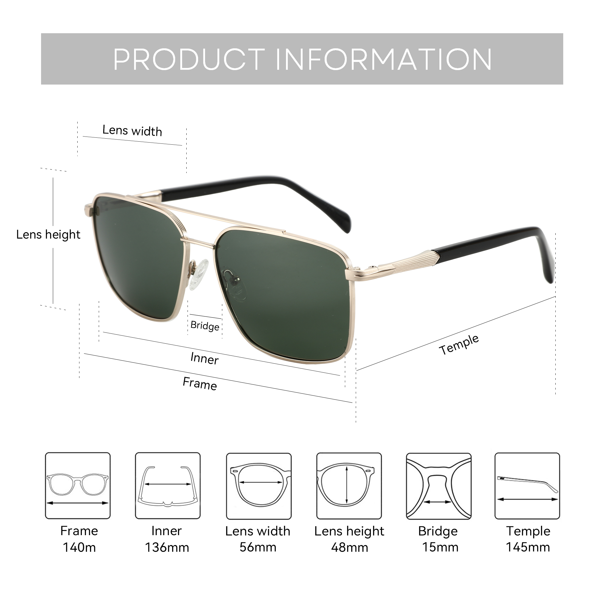 BLUEMOKY L размер модные метал – обзор и цена Sunglasses Aviator Polarized