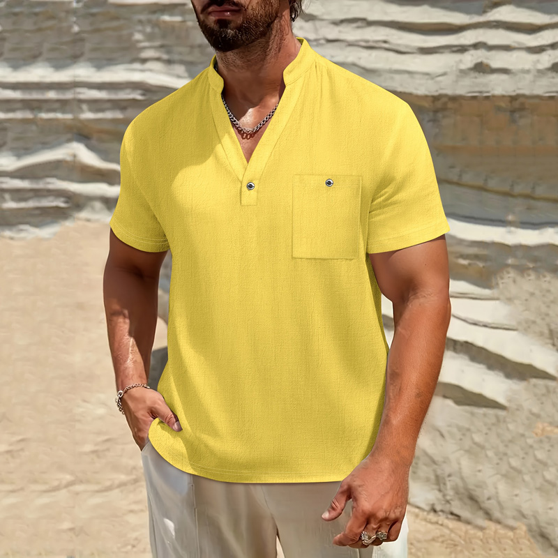 Мужская хлопково-льняная рубаш – обзор и цена Linen Shirt Breathable