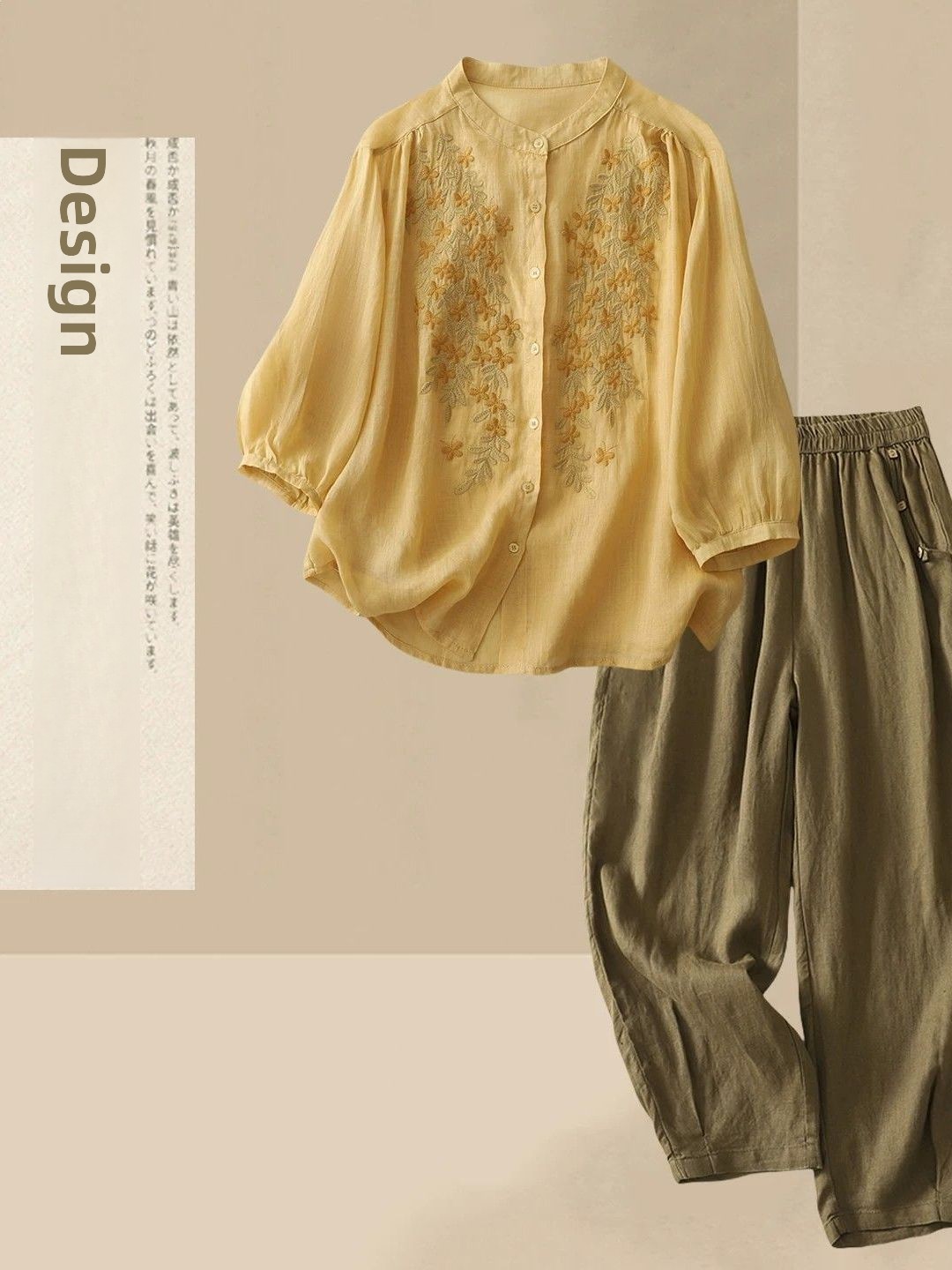 Летний повседневный комплект и – обзор и цена Linen Shirt Breathable