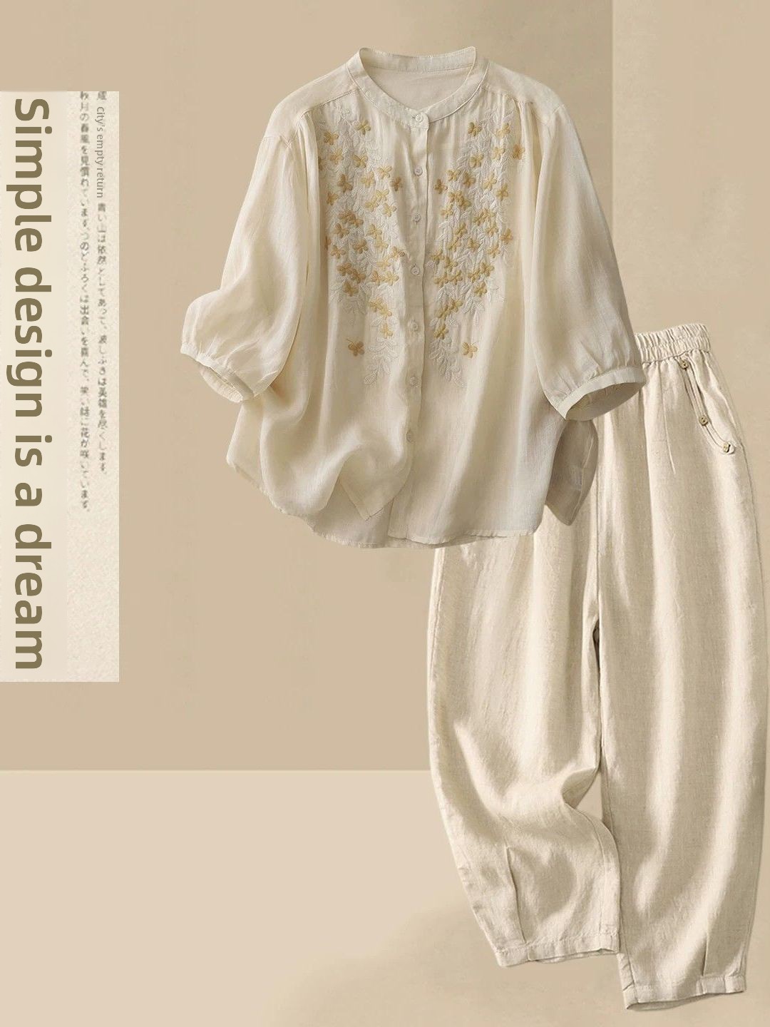 Летний повседневный комплект и – обзор и цена Linen Shirt Breathable