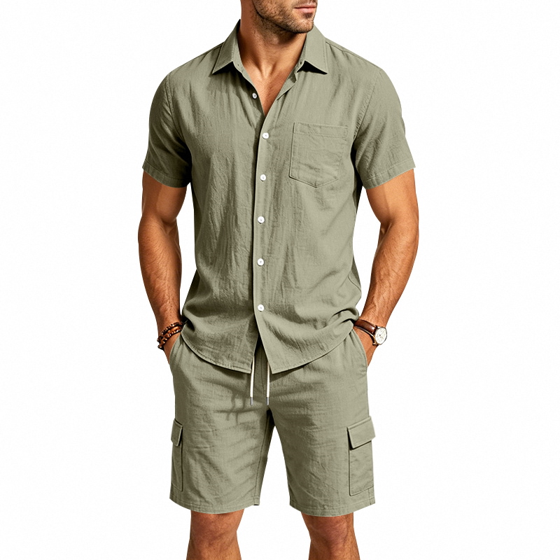 Мужской летний американский ль – обзор и цена Linen Shirt Breathable